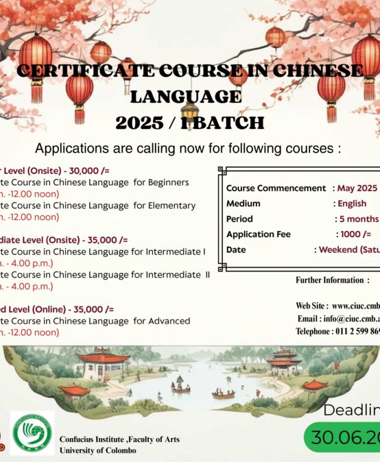 Chinese Language Certificate Courses 2025 (1st batch)